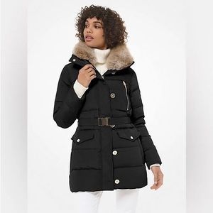 Michael Kors women’s hooded puffer coat.
